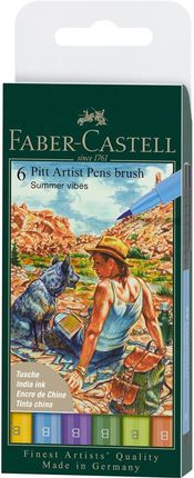 Faber Castell Zestaw Pisaków Pitt Artist Pen Summer 6 Sztuk