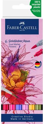Faber Castell Pisak Akwarelowy Goldfaber Aqua Zestaw Flowers 6 Sztuk