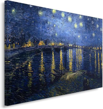 Obraz Na Płótnie Reprodukcja Obrazu V. Van Gogha – Gwiaździsta Noc Nad Rodanem 100x70