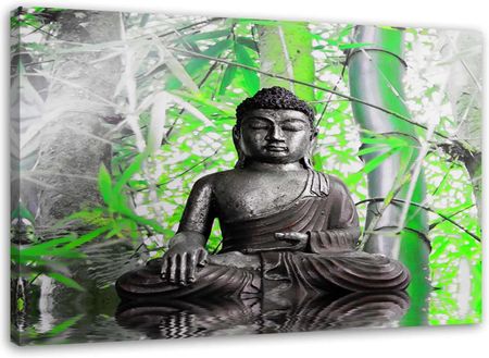 Obraz Na Płótnie Budda I Liście 100x70