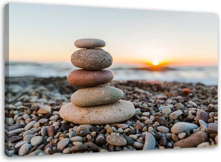 Obraz Na Płótnie Kamienie Zen Na Plaży 100x70