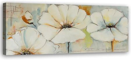 Obraz Na Płótnie Trzy Kwiaty I Pąk 150x50