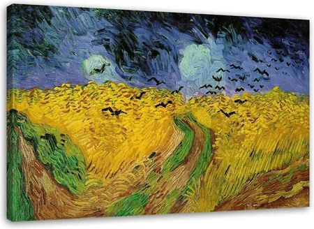 Obraz Na Płótnie Pole Pszenicy Z Krukami V. Van Gogh Reprodukcja 100x70