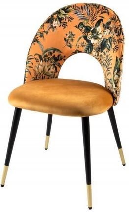 Krzesło Boutique Żółte Wzór Kwiatowy 9008