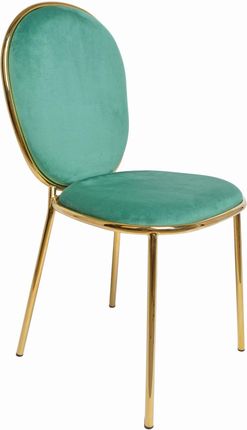 Krzesło Welurowe W Kolorze Zielonym Na Metalowej Podstawie 44X51X92Cm 8138