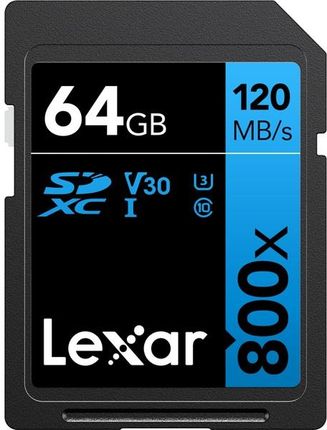 Karta pamięci LEXAR SDXC 64GB Professional 800x 120MB/s UHS-I C10 V30 U3 R120/W45
