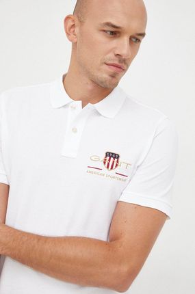 Moda Koszulki Koszulki polo Gant Koszulka polo w kolorze bia\u0142ej we\u0142ny W stylu casual 