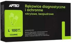 Zdjęcie Synoptis Pharma Sp. Z O. Rękawice Diagnostyczne I Ochronne Nitrylowe Bezpudrowe Czarne L Apteo 100szt. - Warszawa