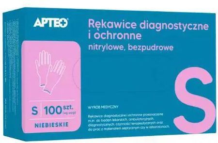 Synoptis Pharma Sp. Z O. Rękawice Diagnostyczne I Ochronne Nitrylowe Bezpudrowe Rozmiar S Apteo 100szt.