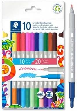 Staedtler Flamastry Dwustronne 20 Kolorów