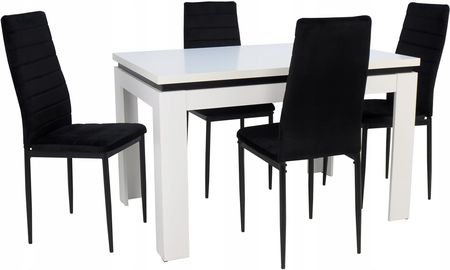 Zestaw Stół rozkładany + 4 krzesła Welurowe
