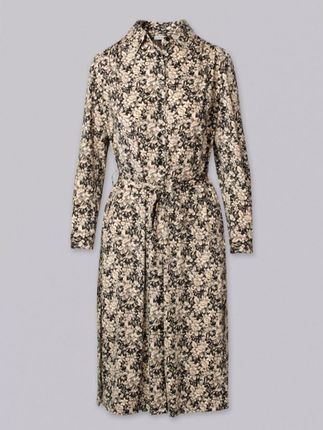 Czarna szmizjerka w drobne beżowe kwiatki