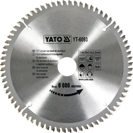 Yato Piła tarczowa do aluminium 210x30x72T YT-6093