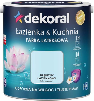 Dekoral Emulsja Satynowa Łazienka&Kuchnia Błękitny Łazienkowy 2,5l