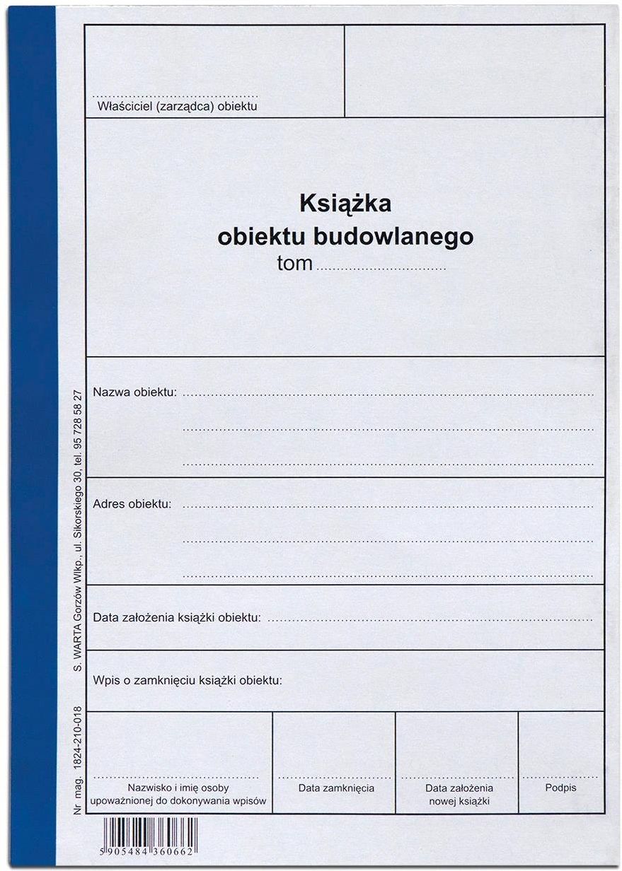 Książka Obiektu Budowlanego ~A4 - Ceny I Opinie - Ceneo.pl