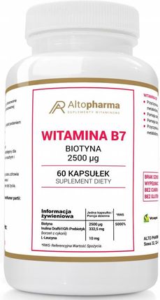 Altopharma Witamina B7 (H) Biotyna 2500Ug Wege 60 Kaps