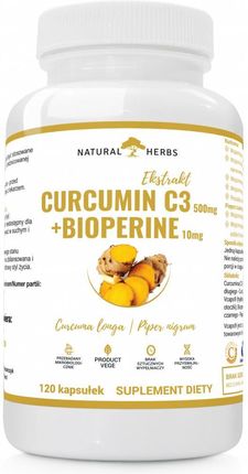 Naturalherbs Kurkumina + Piperyna Curcumin C3 Turmeric 120Kaps