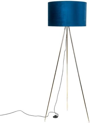 Zuma Line Lampa podłogowa INGA niebieski, złoty E27 40W IP20 