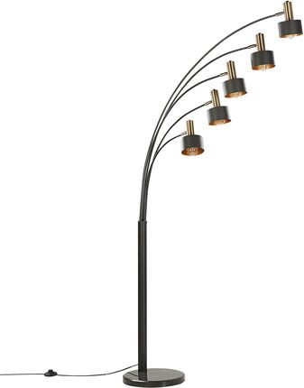 Beliani Nowoczesna lampa podłogowa stojąca 5-punktowa regulowane ramiona klosze czarna Anbesa (306654)