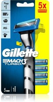 Gillette Mach3 Turbo Maszynka Do Golenia + Głowica Zapasowa 5 Szt