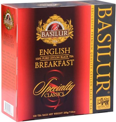 Basilur English Breakfast Herbata Czarna Cejlońska Saszetki Ekspresowa 100x2g