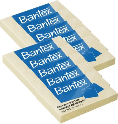 Bantex Notes Samoprzylepny 50X75 10X 100K Żółty