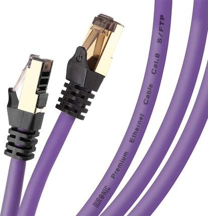 Duronic CAT8 2m Kabel sieciowy S/FTP fioletowy LAN transmisja 40GB skrętka pachcord Ethernet