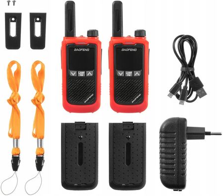 2x Krótkofalówka Baofeng BF-T17 walkie talkie + FM Czerwona