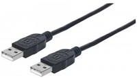 MANHATTAN KABEL USB 2.0, TYPE-A MALE TO MALE, 1,8M, BLACK (51122)