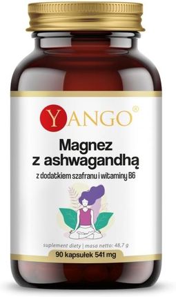 Kapsułki Magnez z ashwagandhą z dodatkiem szafranu i witaminy B6 Yango 90 szt.