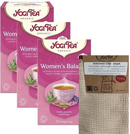 Herbata dla kobiety - harmonia 17 saszetek x 1,8g  3 sztuki  BIO Yogi Tea + torba