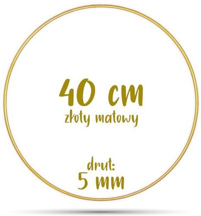 Obręcz Metalowa Złota Matowa 40 Cm 5mm Gruby Drut Do Łapaczy Snów Koło Makramy (ZM405MM)