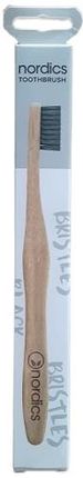 Szczoteczka do zębów bambusowa - czarne włosie - 18,8 cm Nordics 1 sztuka