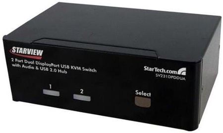 StarTech.com 2 Port Dual DisplayPort USB KVM Switch with Audio & USB 2.0 Hub (SV231DPDDUA)