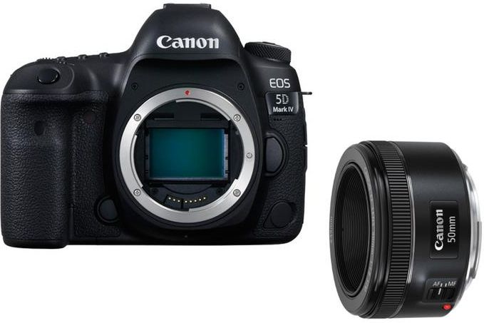 デジタルカメラ Canon EOS 5D Mark IV + EF50mm F1.8 STM Lustrzanka Canon EOS 5D Mark IV + EF 50mm f/1.8 STM - Ceny i