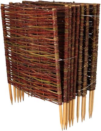 WIKLINOWY PŁOTEK PARAWAN OBRZEŻE PALISADA DO OGRODU 60x60 CM - ZESTAW 10 SZT.