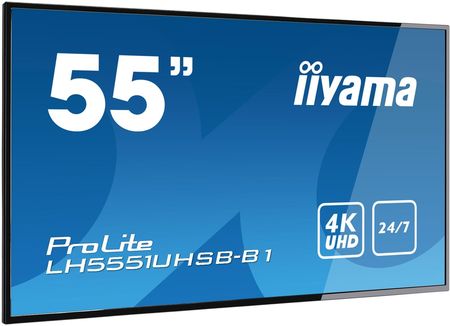 Iiyama Profesjonalny Monitor Wielkoformatowy Prolite Lh5551Uhsb B1 55" Ips 4K Wysoka Jasność 24/7 Slot Pc Hdmi Displayport  