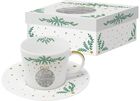 Srebrna Bombka Filiżanka Porcelanowa w Ozdobnym Pudełku 200 ml