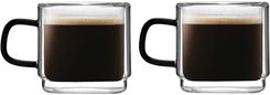 Vialli Design Komplet 2 Szklanek Z Podwójną Ścianką Do Espresso Carbon 80Ml 8548 (28548)