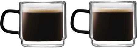 Vialli Design Komplet 2 Szklanek Z Podwójną Ścianką Do Espresso Carbon 80Ml 8548 (28548)