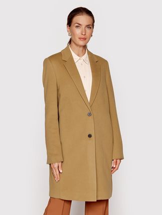Calvin Klein Płaszcz wełniany Crombie K20K204155 Brązowy Regular Fit