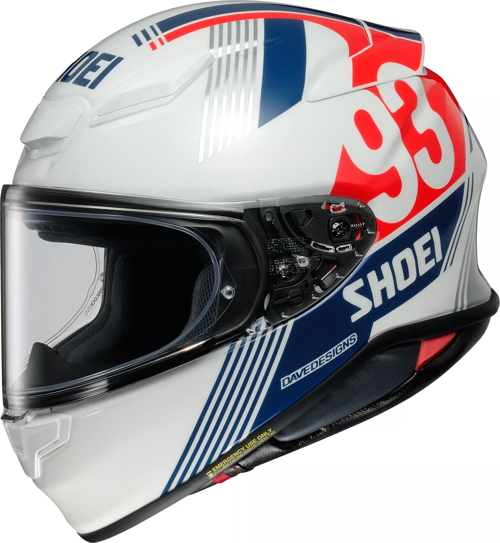 Kask motocyklowy Shoei Nxr2 Mm93 Retro Tc-10 Biały Pomarańczowy