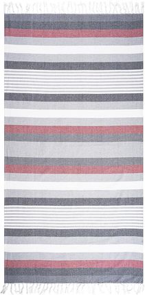 4Home Ręcznik Kąpielowy Fouta Z Frędzlami Stripes Red, 90X170 Cm 235678