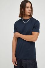 Bruuns Bazaar t-shirt bawełniany kolor granatowy gładki - zdjęcie 1