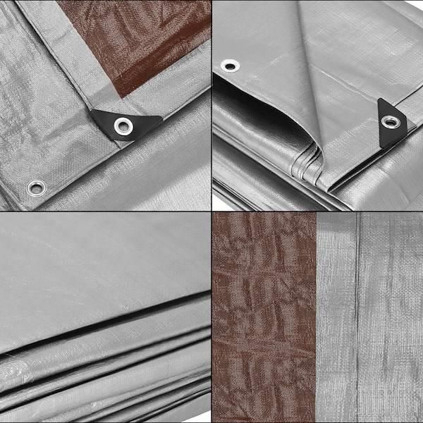 Plandeka 3X4M 210G/M2 Gruba Płachta Ochronna Szara - zdjęcie 2 Plandeka 3X4M 210G/M2 Gruba Płachta Ochronna Szara