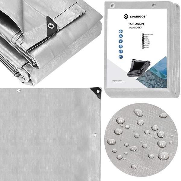 Plandeka 3X4M 210G/M2 Gruba Płachta Ochronna Szara - zdjęcie 6 Plandeka 3X4M 210G/M2 Gruba Płachta Ochronna Szara