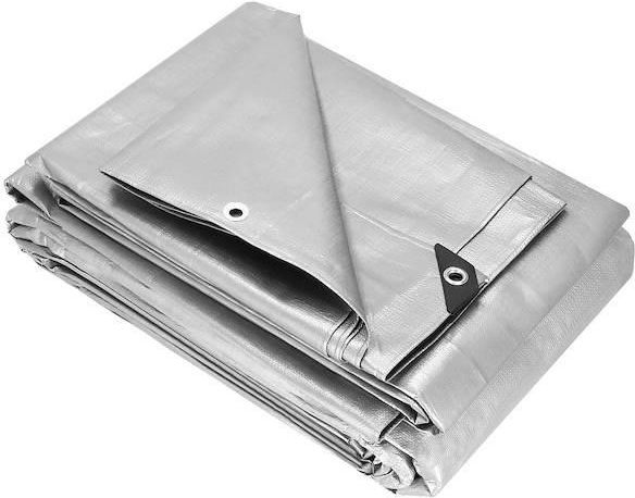 Plandeka 6X8M 270G/M2 Gruba Płachta Ochronna Szara - zdjęcie 8 Plandeka 6X8M 270G/M2 Gruba Płachta Ochronna Szara