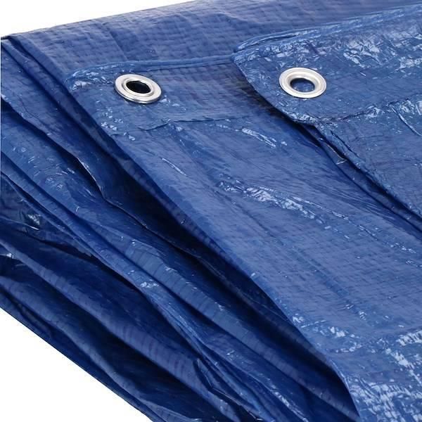 Plandeka 6X8m 60G/M2 Gruba Płachta Ochronna Niebieska - zdjęcie 4 Plandeka 6X8m 60G/M2 Gruba Płachta Ochronna Niebieska