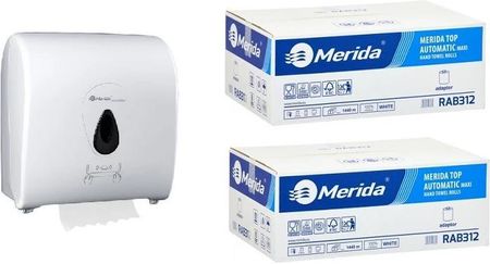 Merida Mechaniczny Podajnik Top + 2 Kartony Ręcznika Papierowego Automatic - Celuloza