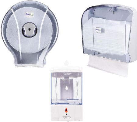 Faneco Zestaw: Automatyczny Dozownik, Pojemnik Na Papier Toaletowy, Podajnik Ręczników Papierowych Jet